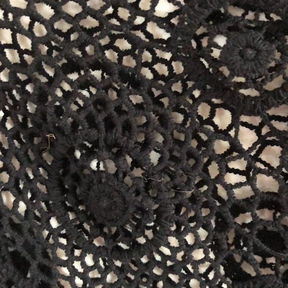 NEW Agua Bendita crochet high low tunic black - Picture 3 of 7